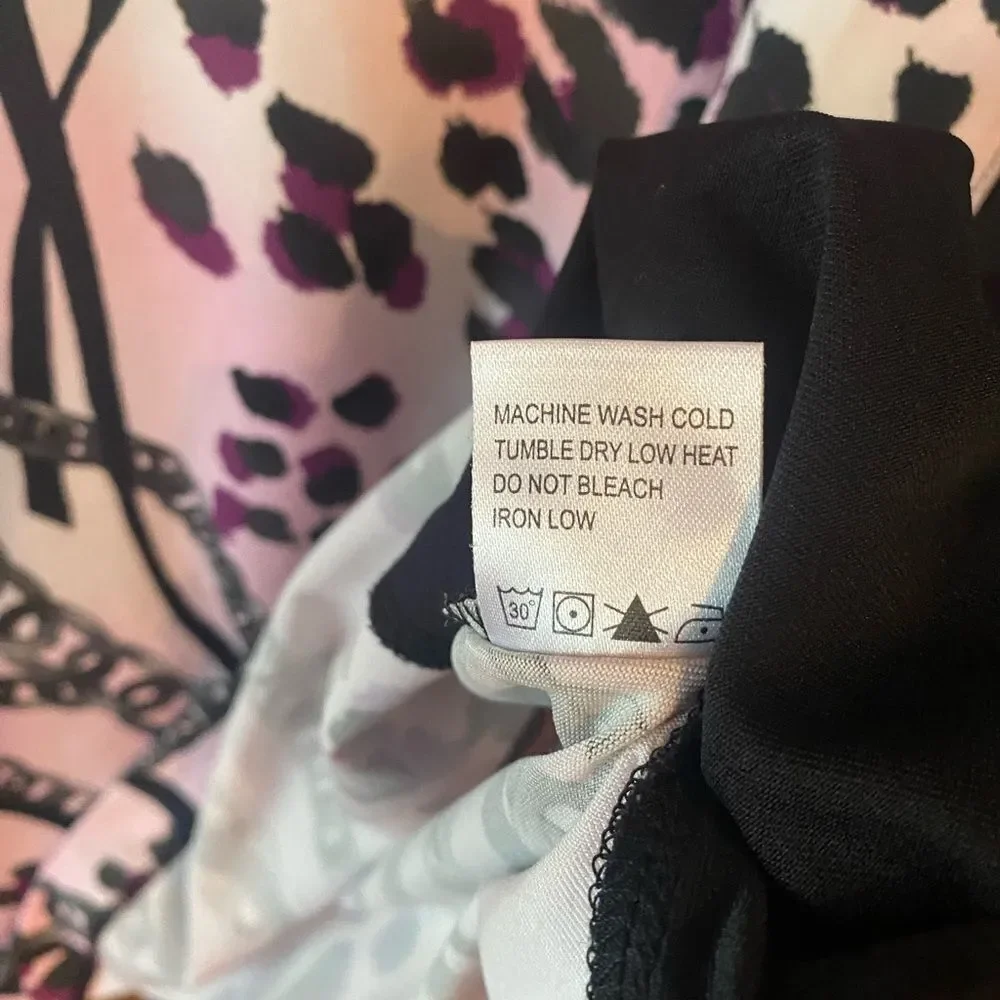 Tail Sz XL Pink & Black Animal Print Pickleball Golf Tennis Collar Polo - Picture 5 of 7